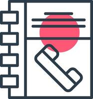 Phonebook Line with small circle background vector