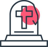 Tombstone Line with small circle background vector