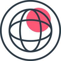 Globe Line with small circle background vector