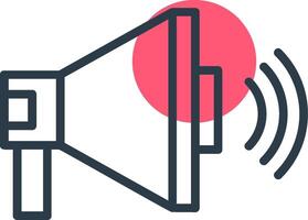 Megaphone Line with small circle background vector