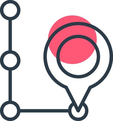 Gps Line with small circle background