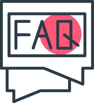 FAQ Line with small circle background vector