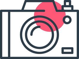Camera Line with small circle background vector