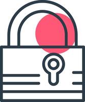 Padlock Line with small circle background vector