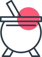 Cauldron Line with small circle background vector