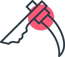 Scythe Line with small circle background vector