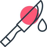 Knife Blood Line with small circle background vector