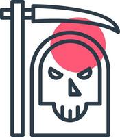 Grim Reaper Line with small circle background vector