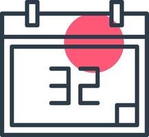 Calendar Line with small circle background vector