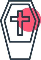 Coffin Line with small circle background vector