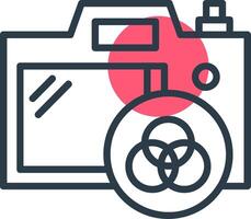 Camera Filter Line with small circle background vector