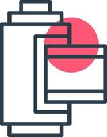 Camera Roll Line with small circle background vector