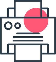 Printer Line with small circle background vector