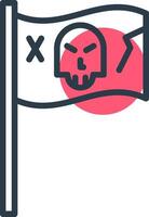 Pirate Flag Line with small circle background vector