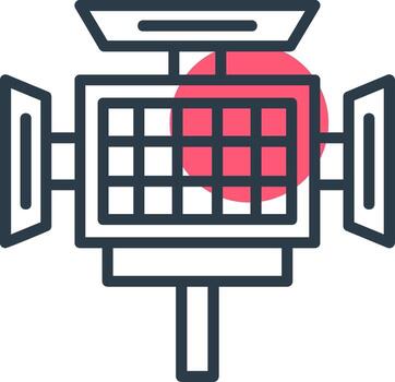 LED cámara línea con pequeño circulo antecedentes vector