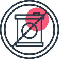 No Fossil Fuels Line with small circle background vector
