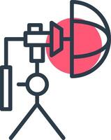 Umbrella Camera Line with small circle background vector