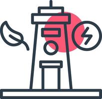 Tidal Power Line with small circle background vector