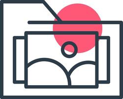Images Folder Line with small circle background vector