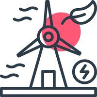 Windmill Line with small circle background vector