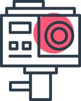 Action Camera Line with small circle background vector