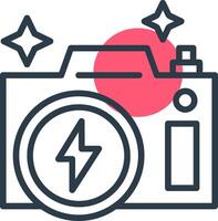 Flash Camera Line with small circle background vector