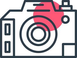 Dslr Camera Line with small circle background vector