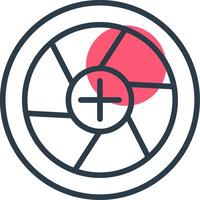 Diaphragm Line with small circle background vector