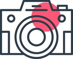 Compact Camera Line with small circle background vector