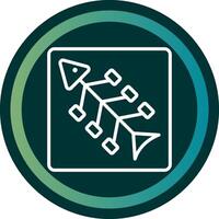 Fishbone Diagram Line with small circle background vector