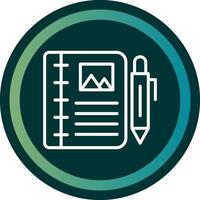Diary Study Line with small circle background vector