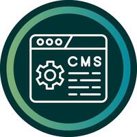 Content Management System Line with small circle background vector