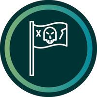 Pirate Flag Line with small circle background vector