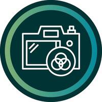 Camera Filter Line with small circle background vector