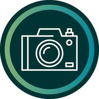 Camera Line with small circle background vector