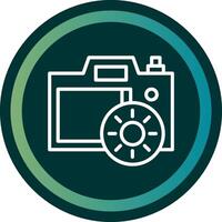 Camera Brightness Line with small circle background vector