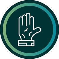 Raise Hand Line with small circle background vector