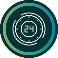 24 Hours Line with small circle background vector