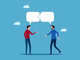 two men talking with speech bubbles vector