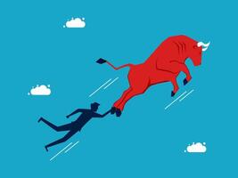 man running away from a bull vector