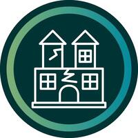 Ghost Castle Line with small circle background vector