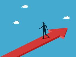 man walking on arrow to success concept vector