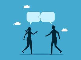 two people talking with speech bubbles above them vector