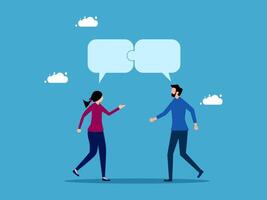 two people talking with speech bubbles above them vector