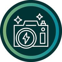 Flash Camera Line with small circle background vector