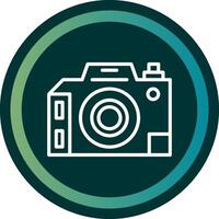 Dslr Camera Line with small circle background vector