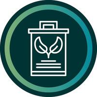 Eco Trash Bin Line with small circle background vector