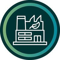 Green Factory Line with small circle background vector