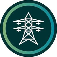 Electric Tower Line with small circle background vector