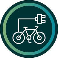 Electric Bike Line with small circle background vector